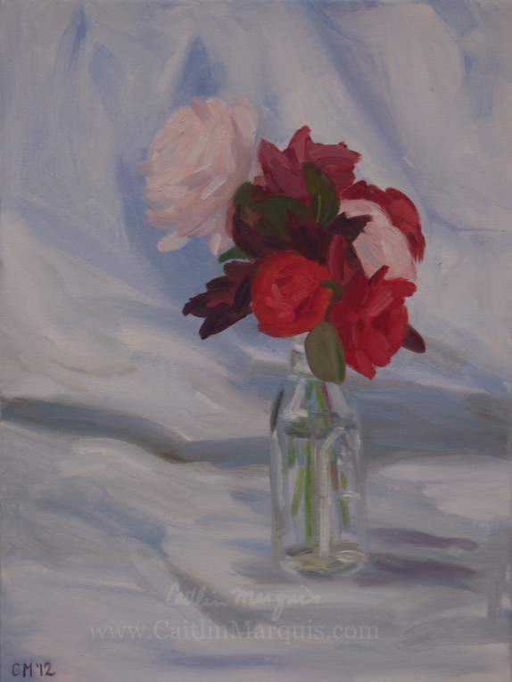 Fiona's flowers, oil on canvas; www.caitlinmarquis.com